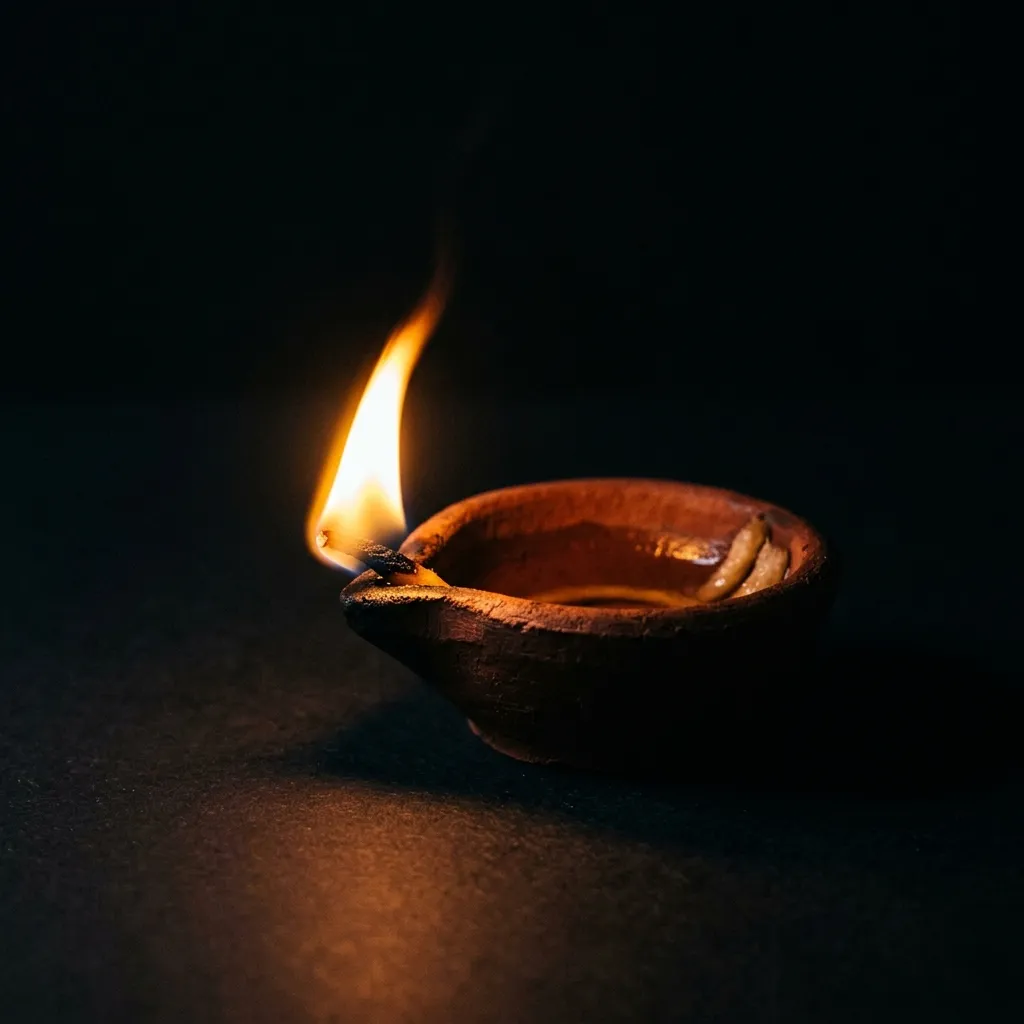 Single diya flame